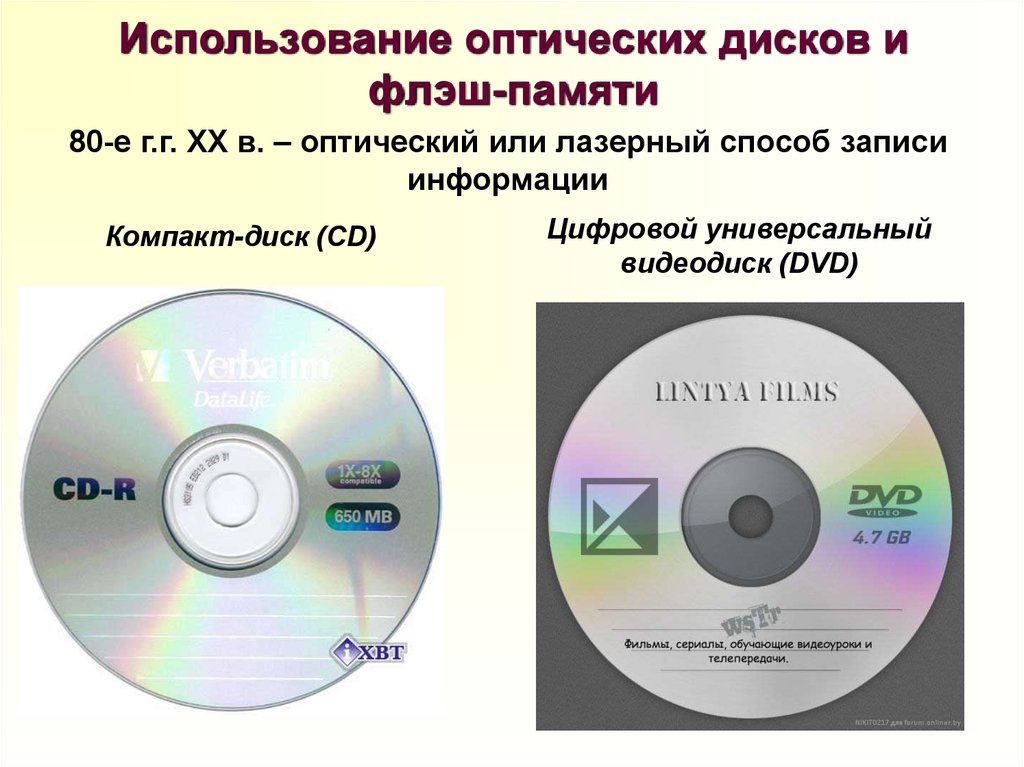 Виды носителей информации. хранение информации.