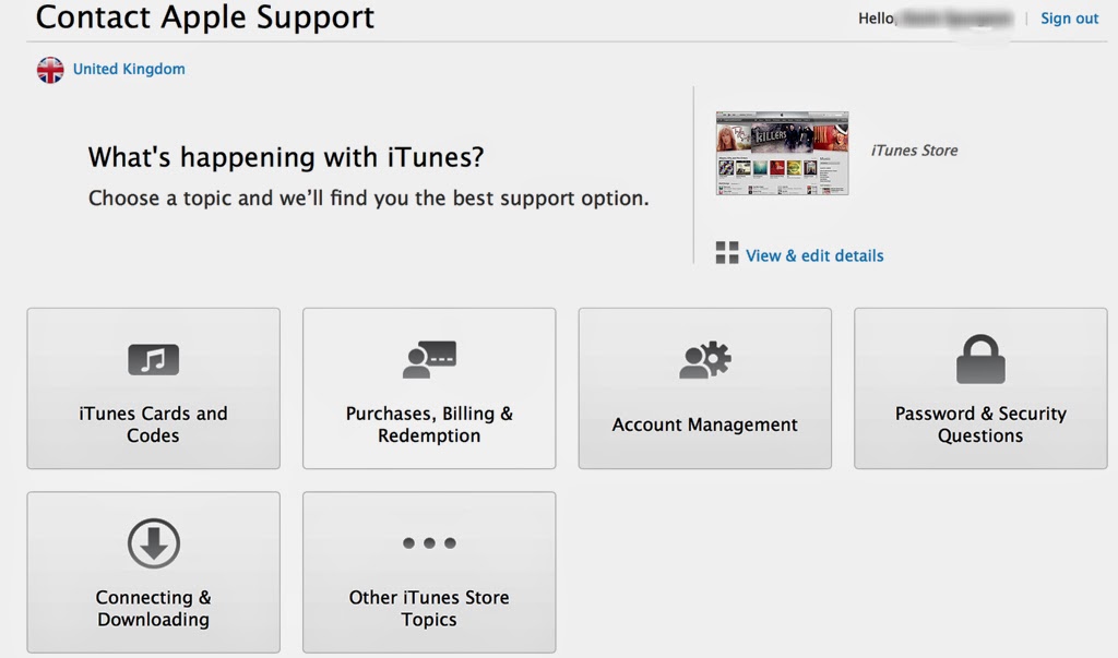 Apple support itunes