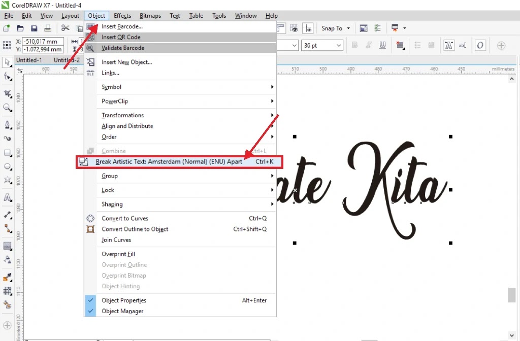 Создание текстовых блоков в coreldraw x5