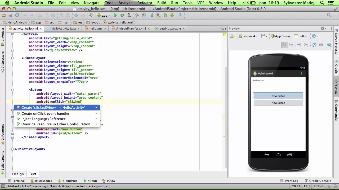 Проект android studio