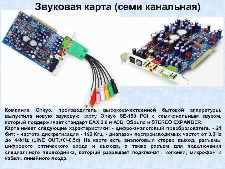 Звуковая карта характеристика