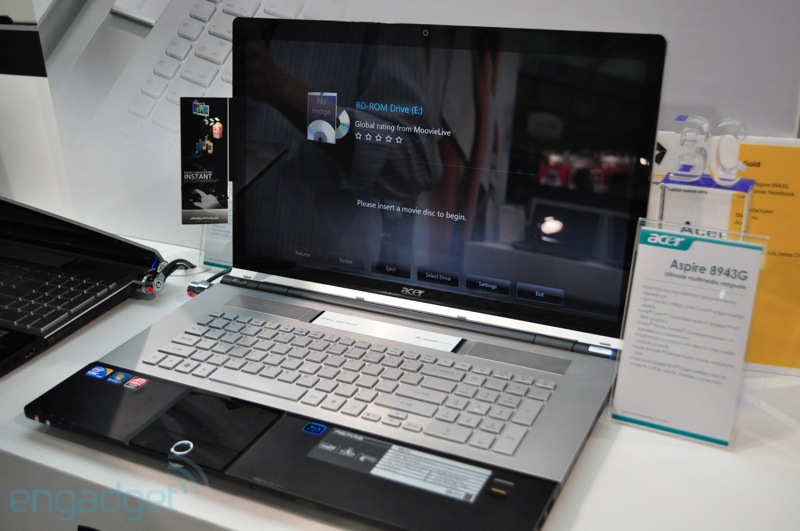 Детальный обзор ноутбука Acer Aspire 5943G-728G64Wnss Intel Core i7 720QM, ATI Mobility Radeon HD 5850, 156&amp;amp;amp;quot;, 3 кг  с результатами многочисленных измерений, тестов и рейтингами