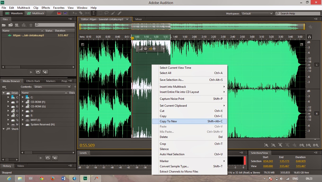 Как сохранить проект в adobe audition